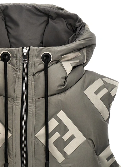 Shop Fendi 'ff' Vest In Gray