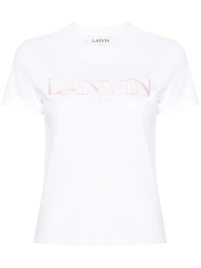 Shop Lanvin T-shirt With Embroidery In White