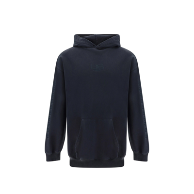Balenciaga Logo-embroidered Cotton Hoodie In Black