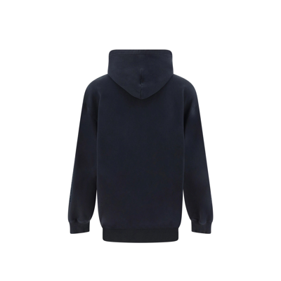 Balenciaga Logo-embroidered Cotton Hoodie In Black