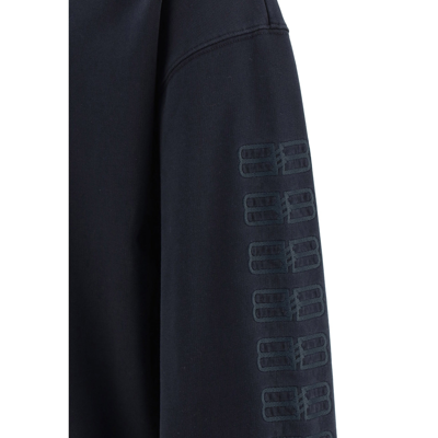 Balenciaga Logo-embroidered Cotton Hoodie In Black