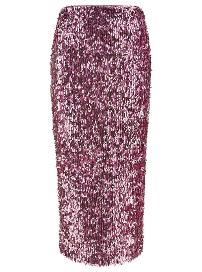 Shop Rotate Birger Christensen Sequins Pencil Skirt In Pink