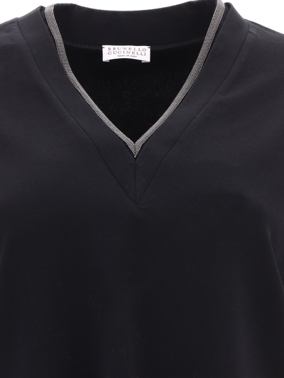 Shop Brunello Cucinelli Precious Neckline T Shirt