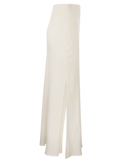 Shop Brunello Cucinelli Viscose And Linen Long Pencil Skirt