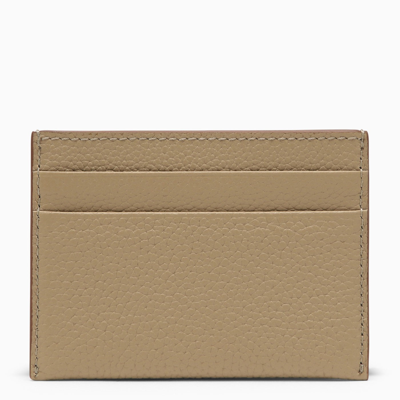 Shop Burberry Beige Leather Card Holder With Logo