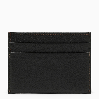 Shop Burberry Black Leather Card Holder With Logo