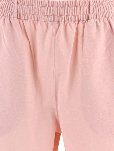 Burberry Elastic Waistband Cotton Shorts With Contrast Trim In Pink