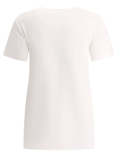 Dolce & Gabbana Dolce&gabbana White Crew Neck T Shirt With Logo Embroidery In Cotton In Neutral