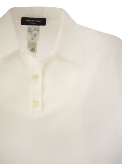 Shop Fabiana Filippi Cotton Cropped Polo Shirt