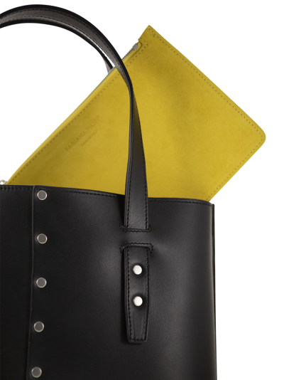 Shop Fabiana Filippi Leather And Studded Tote Bag