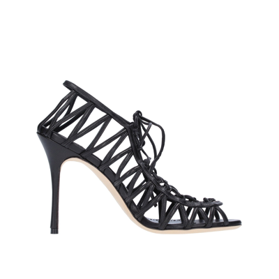 Shop Manolo Blahnik Hamza 105 Leather Sandals