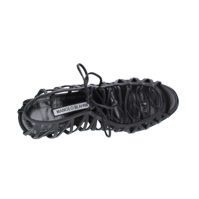 Shop Manolo Blahnik Hamza 105 Leather Sandals