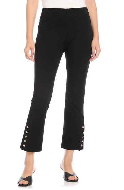 Shop Karen Kane Button Vent Crop Pants In Black