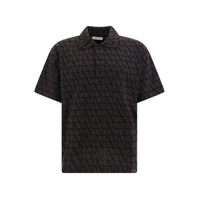 Shop Valentino Toile Iconographe Polo Shirt In Brown