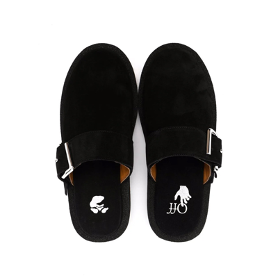 Off-white Sponge Buckle-embellished Slippers