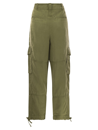Polo Ralph Lauren Green Cargo Tapered Pants With Drawstring In Lyocell Blend Woman