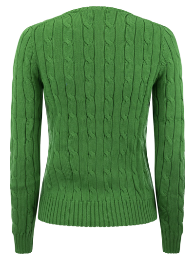 Polo Ralph Lauren Cable Knit Pullover With Contrasting Embroidered Logo