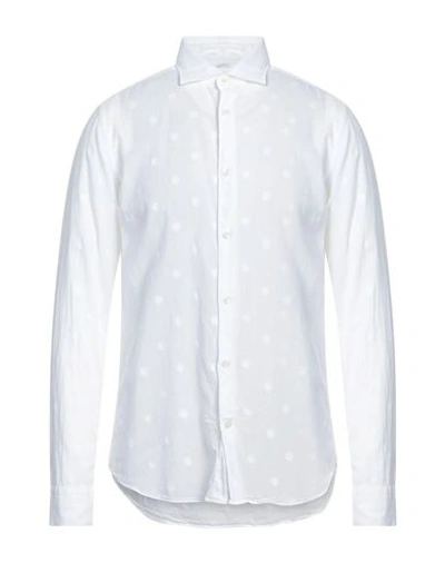 Shop Mastricamiciai Man Shirt White Size 16 Cotton, Elastane