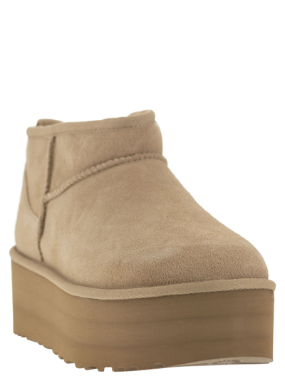Ugg Classic Ultra Mini 1135092-san Platform Boots Women Sand Suede Comfort Ankle