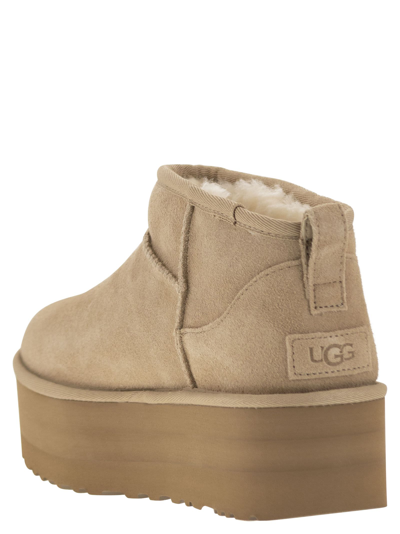 Ugg Classic Ultra Mini 1135092-san Platform Boots Women Sand Suede Comfort Ankle