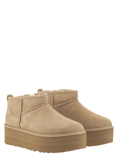Ugg Classic Ultra Mini 1135092-san Platform Boots Women Sand Suede Comfort Ankle