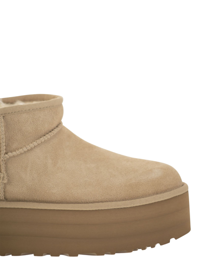 Ugg Classic Ultra Mini 1135092-san Platform Boots Women Sand Suede Comfort Ankle