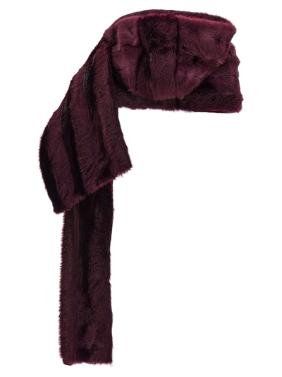 Shop Burberry Eco Fur Hooded Scarf Scarves, Foulards Multicolor