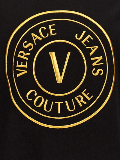 Shop Versace Jeans Couture Logo Embroidery Sweatshirt Black