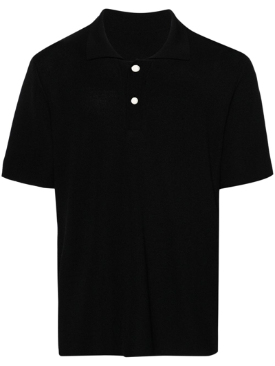 Shop Jacquemus Black Logo Jacquard Polo Shirt