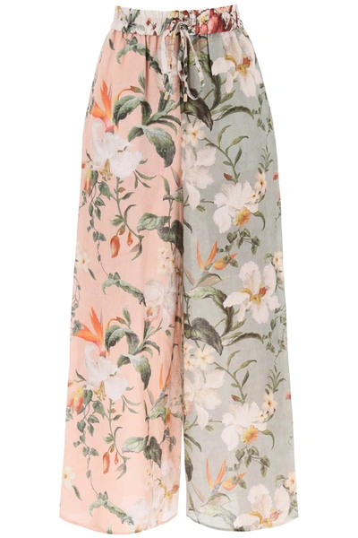 Shop Zimmermann Lexi Floral Palazzo Pants In Mixed Colours