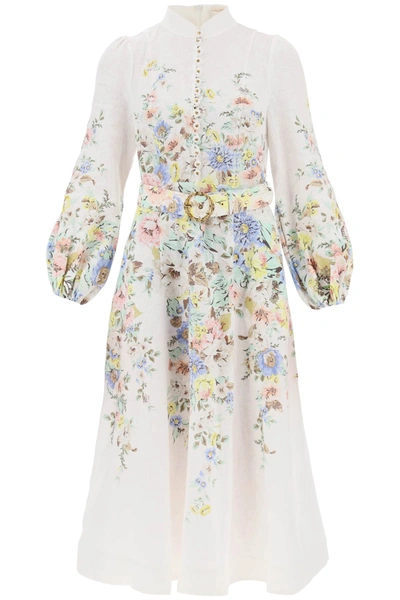 Shop Zimmermann Matchmaker Floral Midi Dress In White