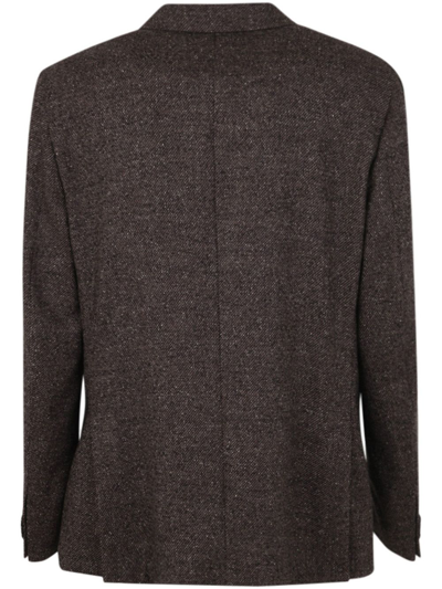 Shop Zegna Wool And Silk Blend Jacket In Brown