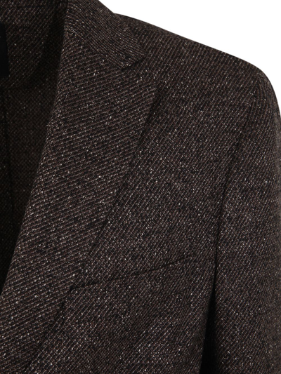 Shop Zegna Wool And Silk Blend Jacket In Brown