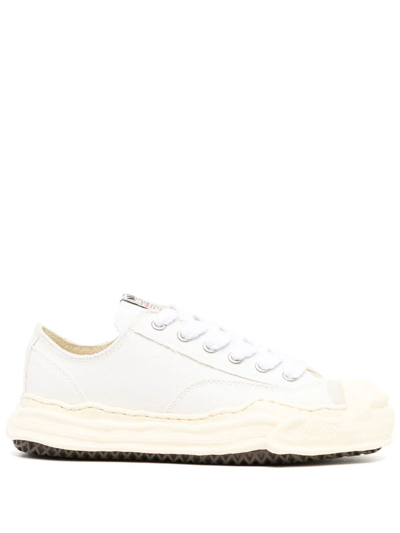 Shop Maison Mihara Hank Low Sneakers In White