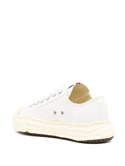 Shop Maison Mihara Hank Low Sneakers In White