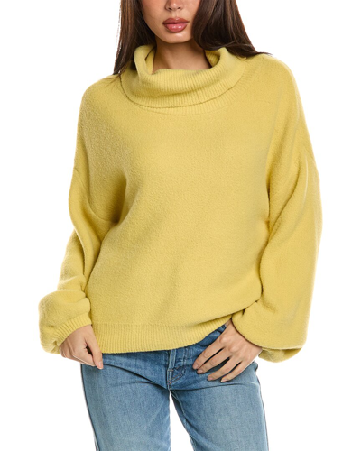 Shop Rain + Rose Cowl Sweater In Yellow