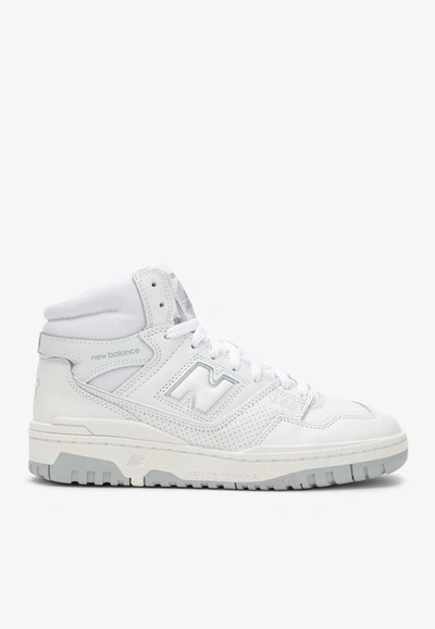 Shop New Balance 650 Leather High-top Sneakers In White