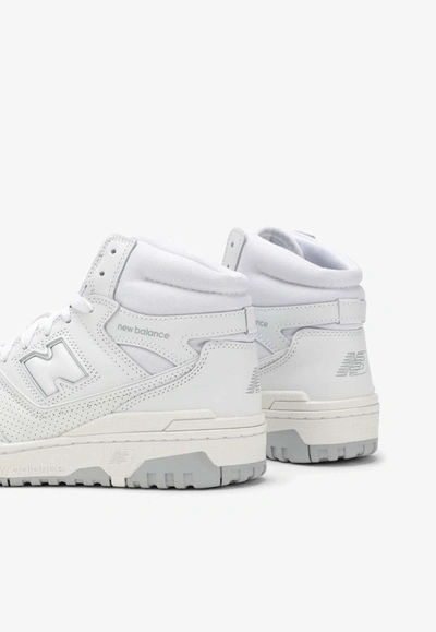 Shop New Balance 650 Leather High-top Sneakers In White