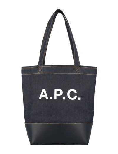 Shop Apc A.p.c. Axelle Small Tote Bag In Dark Navy