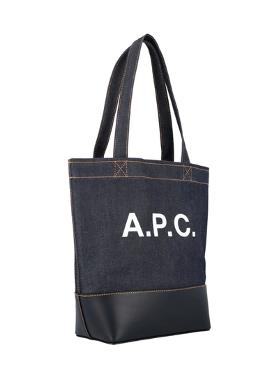 Shop Apc A.p.c. Axelle Small Tote Bag In Dark Navy