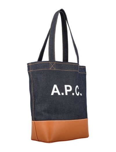 Shop Apc A.p.c. Axelle Small Tote Bag In Caramel Navy
