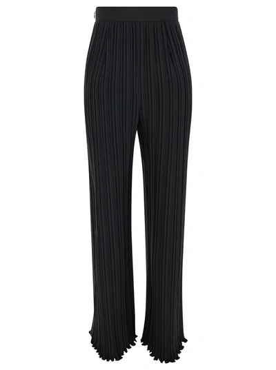 Lanvin Black Pleated Pants With Invisible Zip In Black
