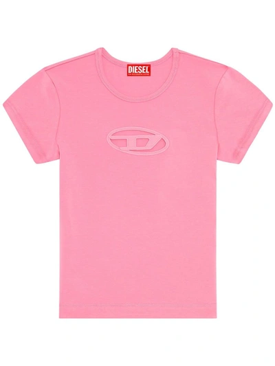 Shop Diesel T-angie T-shirt In Pink & Purple
