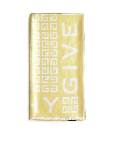 Shop Givenchy Silk Scarfs In Banana/white