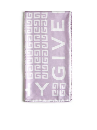 Shop Givenchy Silk Scarfs In Old Pink/white