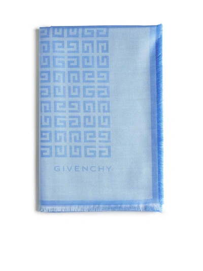 Shop Givenchy Silk Scarfs In Cornflower Fils Argent