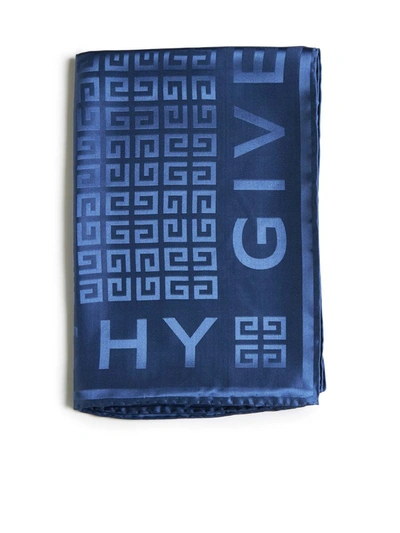 Shop Givenchy Silk Scarfs In Blue