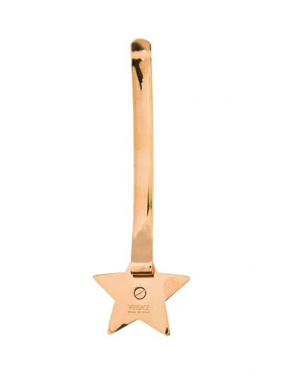 Shop Versace Gold-tone Star Embellished Hair Pin With Strass In Brass Woman In Grey