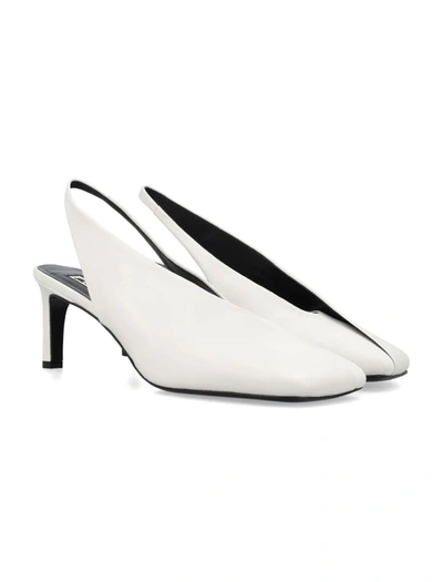 Shop Jil Sander High-heeled Slingback Pumps In Porcelain