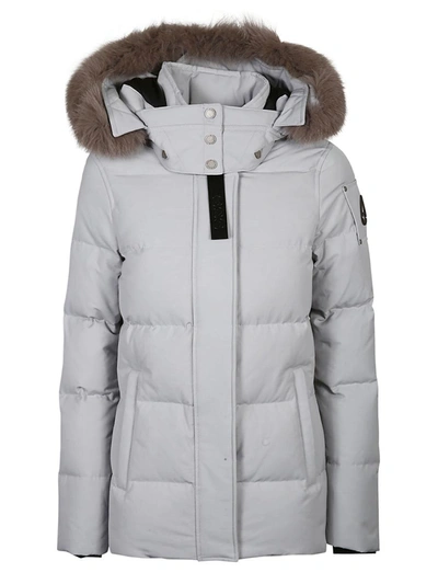 Shop Moose Knuckles Long Padded Jacket In Iceberg W Stoned